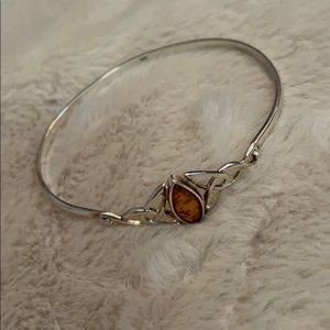 Sterling silver bracelet with amber
